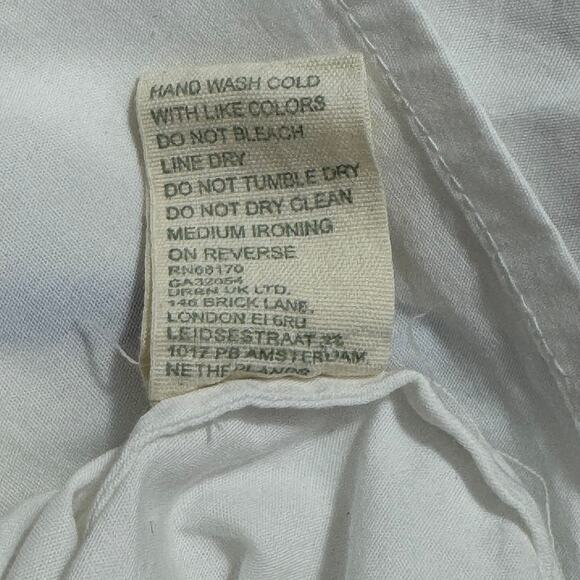 FOREVER THAT GIRL White Puff-Sleeve Ruffle Blouse Large Romantic Feminine Soft - Picture 7 of 10